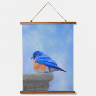 Tapisserie Suspendue Peinture Bluebird - Art Original d'Oiseau