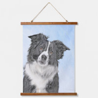 Peinture Collie Bordure - Joli art original chien