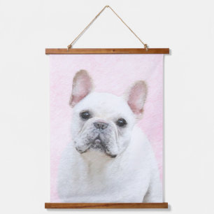 Tapisserie Suspendue Peinture de Bouledogue Français (Crème/Blanc) - Ar