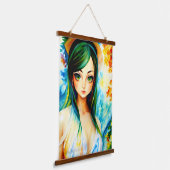 Tapisserie Suspendue peinture de fille (Angulaire)