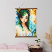 Tapisserie Suspendue peinture de fille (Chambre à coucher)