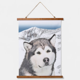 Tapisserie Suspendue Peinture de malamut en Alaska - jolie art original