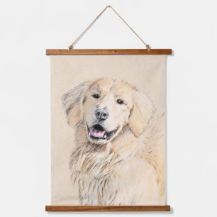 Tapisserie Suspendue Peinture Golden Retriever - Joli art original chie
