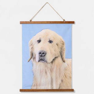 Tapisserie Suspendue Peinture Golden Retriever - Joli art original chie
