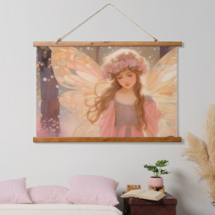 Tapisserie Suspendue Peinture Imaginaire Fée Rose Cute