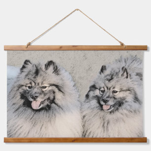 Tapisserie Suspendue Peinture Keeshond Brothers - Art Chien original