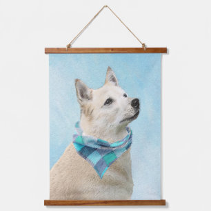 Tapisserie Suspendue Peinture norvégienne Buhund - jolie art original c