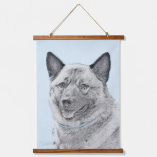 Tapisserie Suspendue Peinture norvégienne Elkhound - Art original Chien