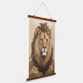 Tapisserie Suspendue Peinture vintage au lion (Angulaire)