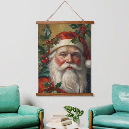 Tapisserie Suspendue Père Noël avec gui