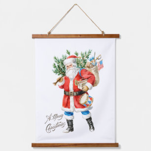 Tapisserie Suspendue Père Noël avec jouets et tambour