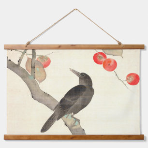 Tapisserie Suspendue Persimmon et Crow, Hōitsu