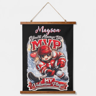 Tapisserie Suspendue Personalized Hockey MVP My Valentine Player