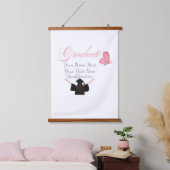 Tapisserie Suspendue Personalized Pink Graduate Gift, Custom Name  (Chambre à coucher)