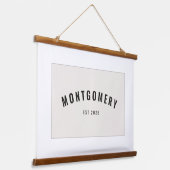 Tapisserie Suspendue Personnalisé Nom Est Date Famille Cadeau Idée Art (Angulaire)