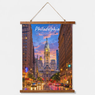 Tapisserie Suspendue Philadelphie, États-Unis - Hôtel de ville, ciel au