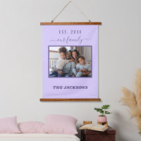 Photo de famille lavande violet nom script