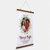 Tapisserie Suspendue Photo moderne Merry & Bright Script Wreath (Angulaire)
