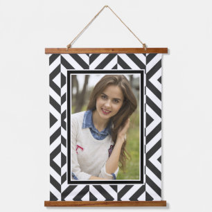 Tapisserie Suspendue Photo Motif Diamant noir et blanc