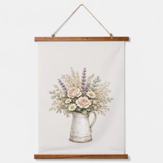 Tapisserie Suspendue Pichet Floral Rustique