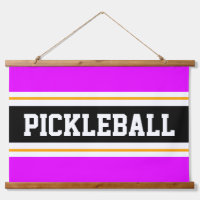 PICKLEBALL Bright rose Jaune Noir rayures de cours