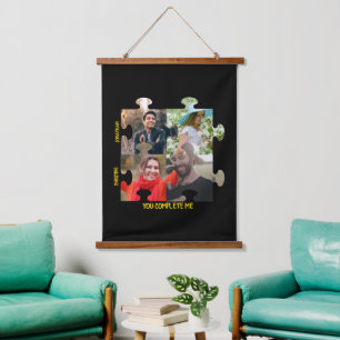 Tapisserie Suspendue Pièce de puzzle personnalisée Vous me complétez ph