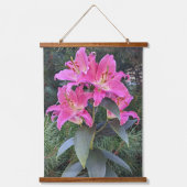 Tapisserie Suspendue Pink Oriental Lilies Floral (Recto)