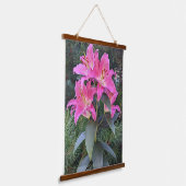 Tapisserie Suspendue Pink Oriental Lilies Floral (Angulaire)