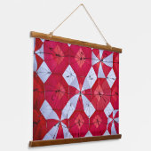 Tapisserie Suspendue Plafond à parapluie ouvert rouge et blanc (Angulaire)