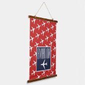 Tapisserie Suspendue Plan blanc Funky Red Blue Pilot Aviation (Angulaire)