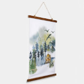 Tapisserie Suspendue Plan forestier de l'aquarelle (Angulaire)