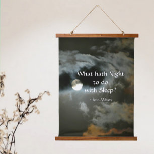 Tapisserie Suspendue Pleine lune avec la citation de John Milton