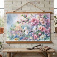 Pluie de printemps Fleur aquarelle Cottagecore