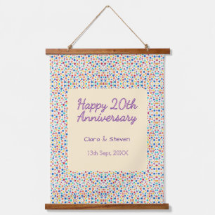 Tapisserie Suspendue points de polka arc-en-ciel 20e anniversaire viole