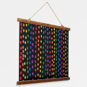 Tapisserie Suspendue Points Rainbow Candy sur noir (Angulaire)