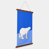 Tapisserie Suspendue Polar Bear Mom and Cub Peinture - Wildlife Art (Angulaire)