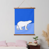 Tapisserie Suspendue Polar Bear Mom and Cub Peinture - Wildlife Art (Chambre à coucher)