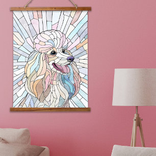 Tapisserie Suspendue Poodle - mosaïque pastel