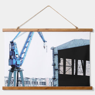 Tapisserie Suspendue Port de Hambourg Allemagne Grue de quai - Art numé