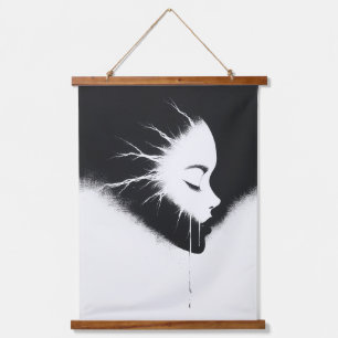 Tapisserie Suspendue Portrait Abstrait