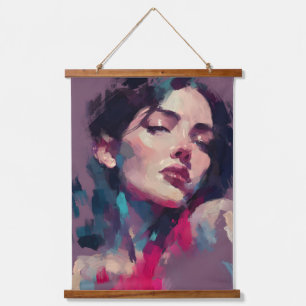 Tapisserie Suspendue Portrait Abstrait de Lumière Néon