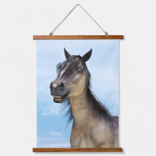 Tapisserie Suspendue Portrait d'art humoristique de cheval souriant