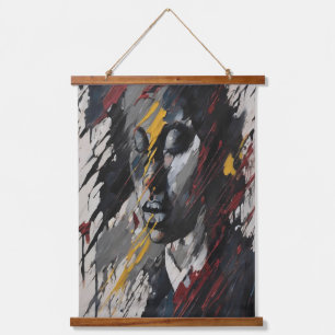 Tapisserie Suspendue Portrait expressionniste Abstrait audacieux Art mo
