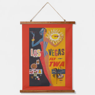 Tapisserie Suspendue Poster Vintage voyage Pour Vol Twa À Las Vegas