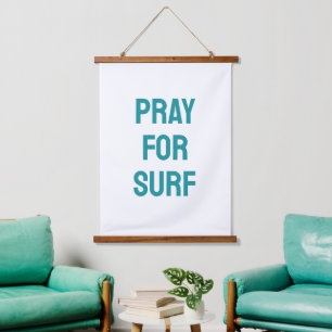 Tapisserie Suspendue Priez pour le Surf Thème de la mer turquoise et de