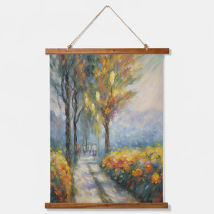 Tapisserie Suspendue Promenade d'automne Scène impressionniste