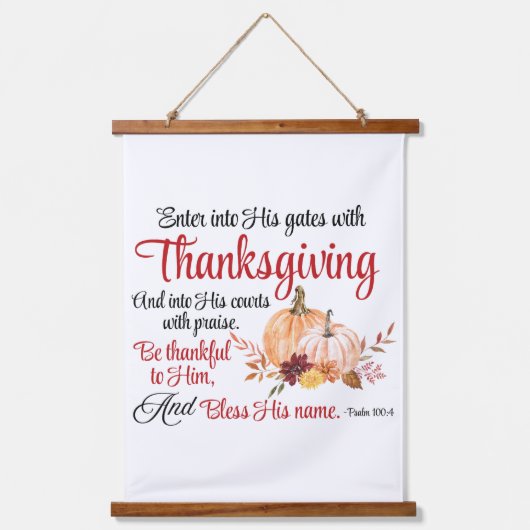 Tapisserie Suspendue Psaume 100:4 Entre dans ses portes avec Thanksgivi (Recto)