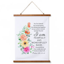 Psaume 139:13-14 Merveilleusement Fabriqué Floral 