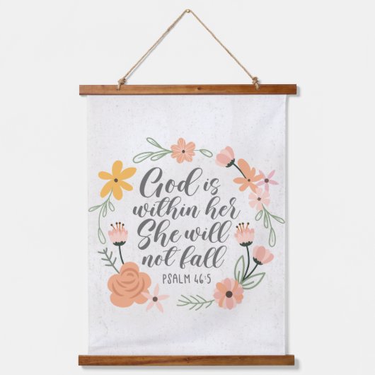 Tapisserie Suspendue Psaume 46:5 Dieu est en elle, elle ne tombera pas (Recto)