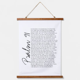 Tapisserie Suspendue Psaume 91 Police Bible Versets Wood Scroll